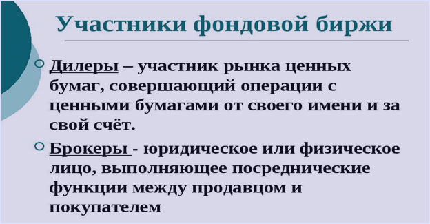 участники биржи фондовые участники