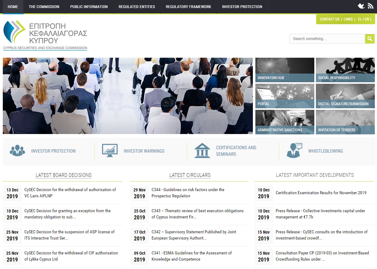 финансы Официальный сайт CySEC