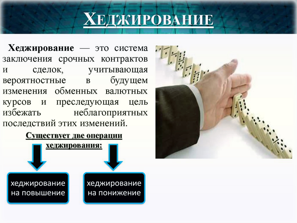 повышение и понижение операции хеджирования