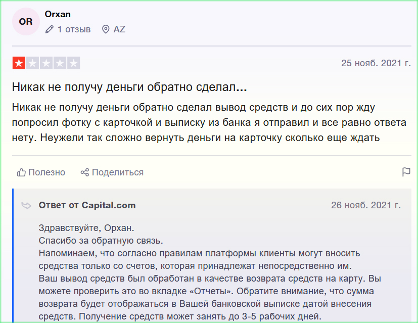 отрицательный отзвыв о брокере