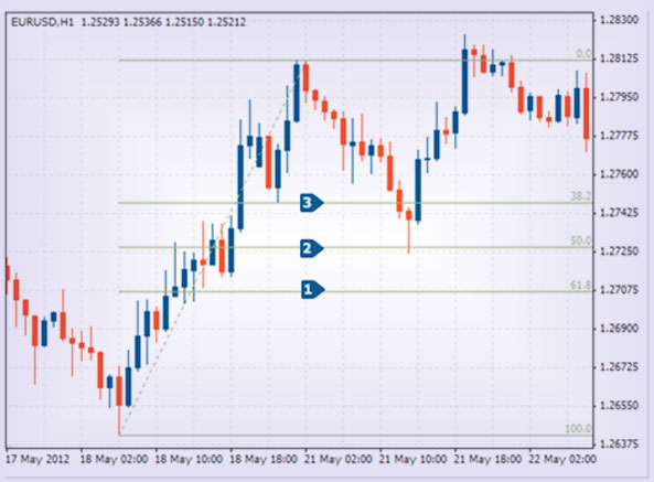 принцип Фибоначчи, линии применение Фибо линий в видео