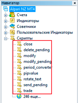 Список в MT4 Выбор скрипта для полного открытия и закрытия программных ордеров
