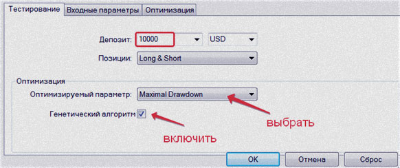 максимальная просадка форекс советник, подбор настроек