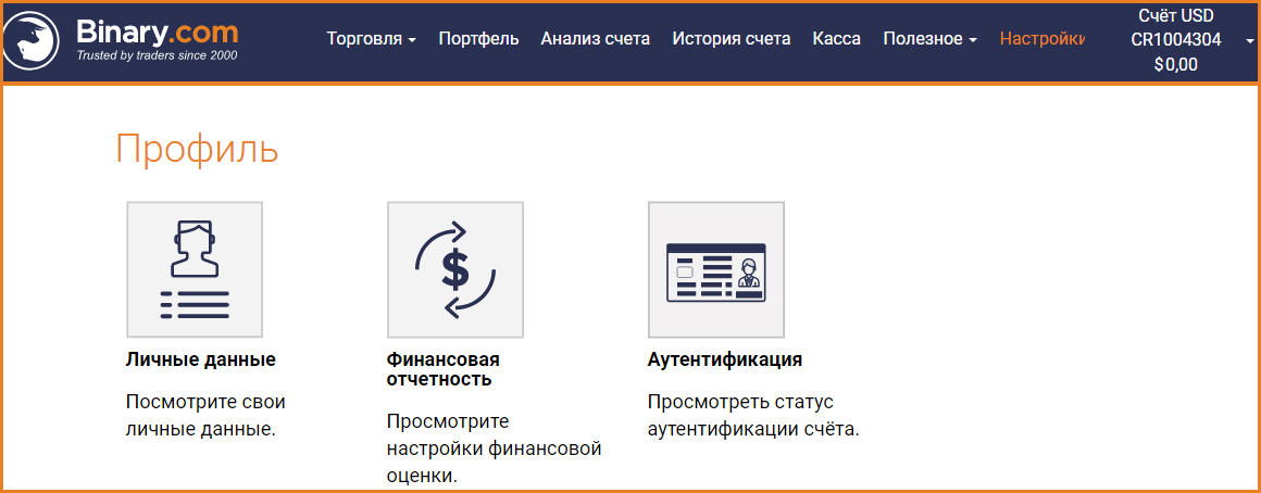 ввод данных Процесс регистрации на бинарных опционах у брокерского дома Бинари