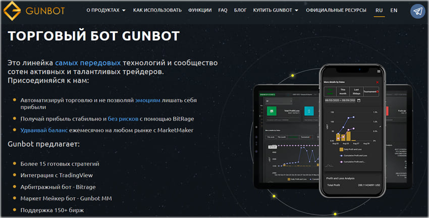 торговая платформа GUNBOT