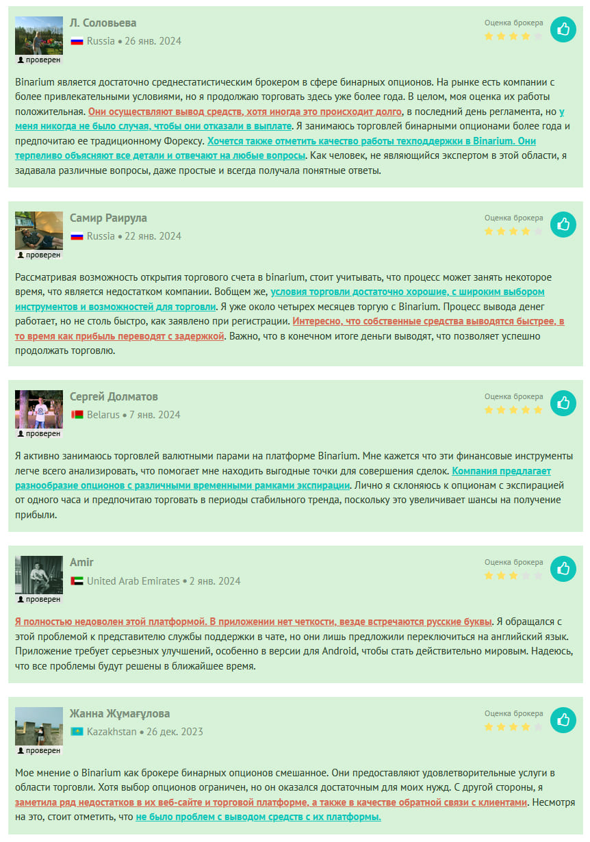 Бинариум отзывы о выводе средств трейдерам у брокерской компании.